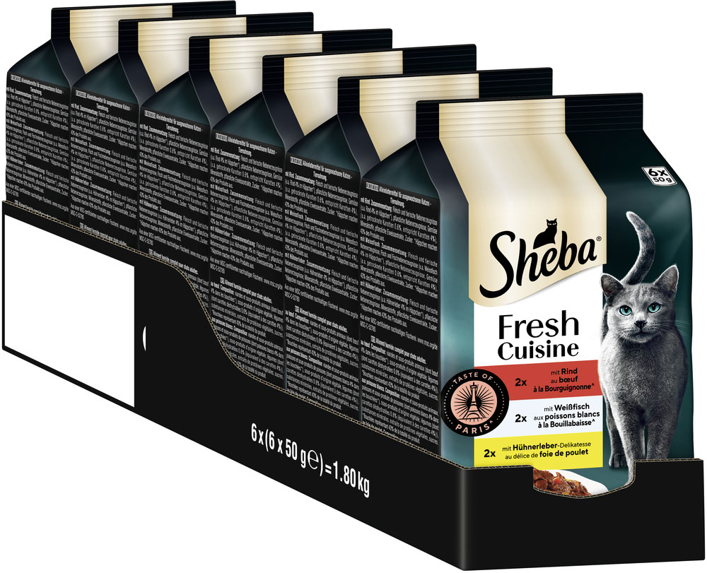 Sheba - Fresh Cuisine Rind, Weißfisch & Huhn - 6 x 6X50g - 2