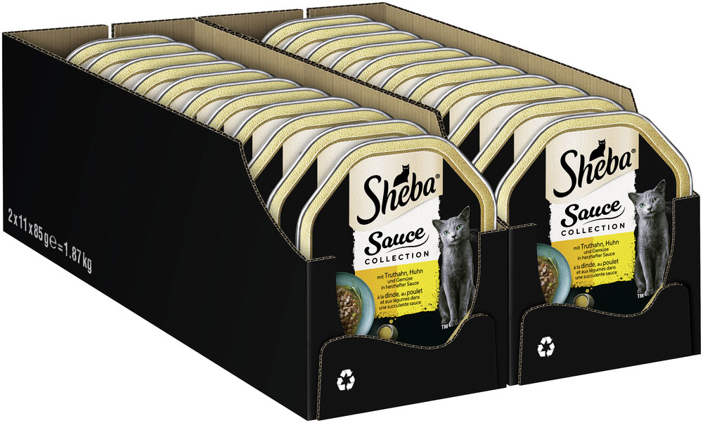 Sheba - Collection Sauce mit Truthahn, Hähnchen und Gemüse in herzhafter Sauce - 22 x 85g - 2