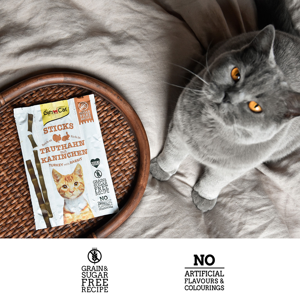 GimCat - Sticks Truthahn + Kaninchen - 1 x 4 Stück - 4