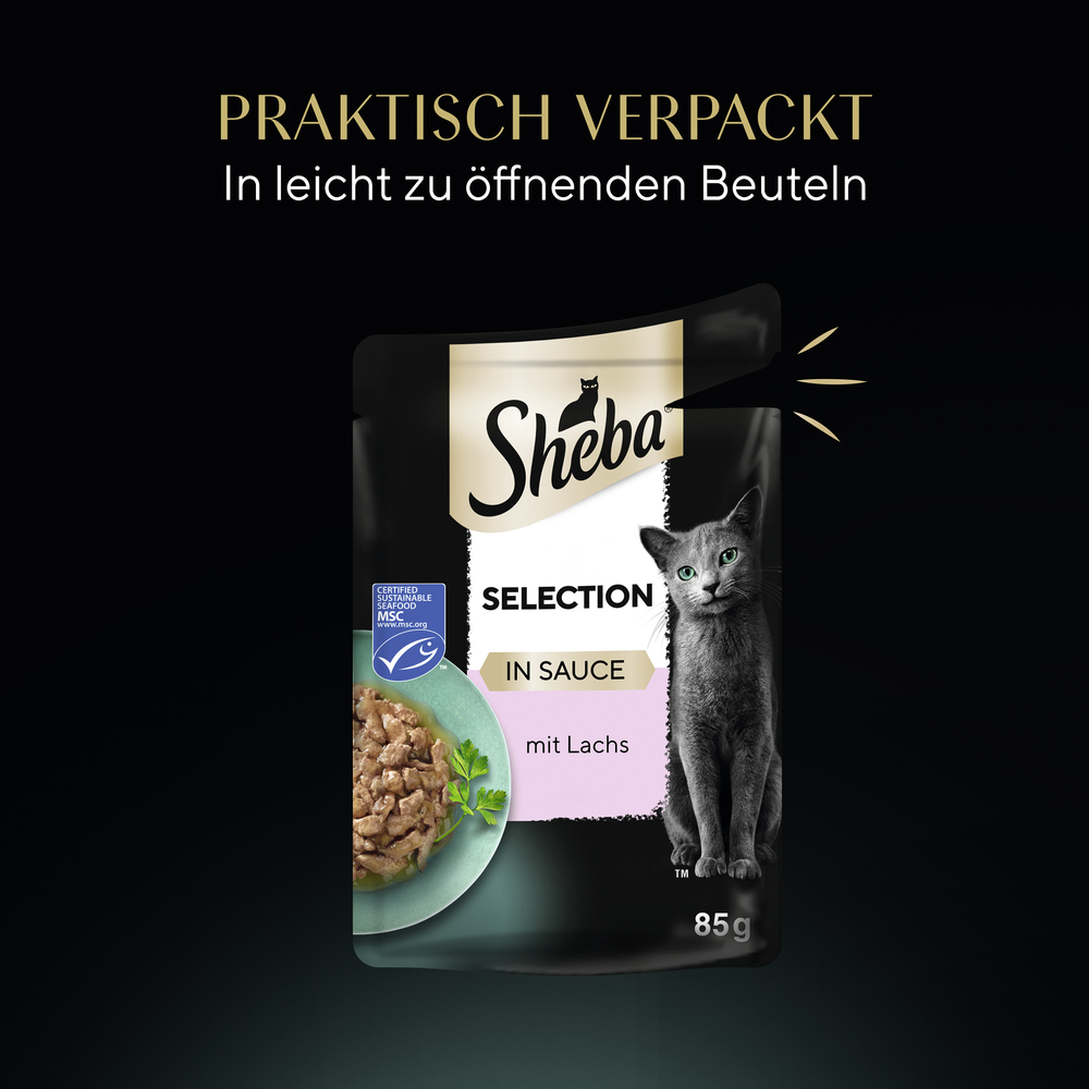Sheba - Selection in Sauce mit Lachs - 28 x 85g - 9