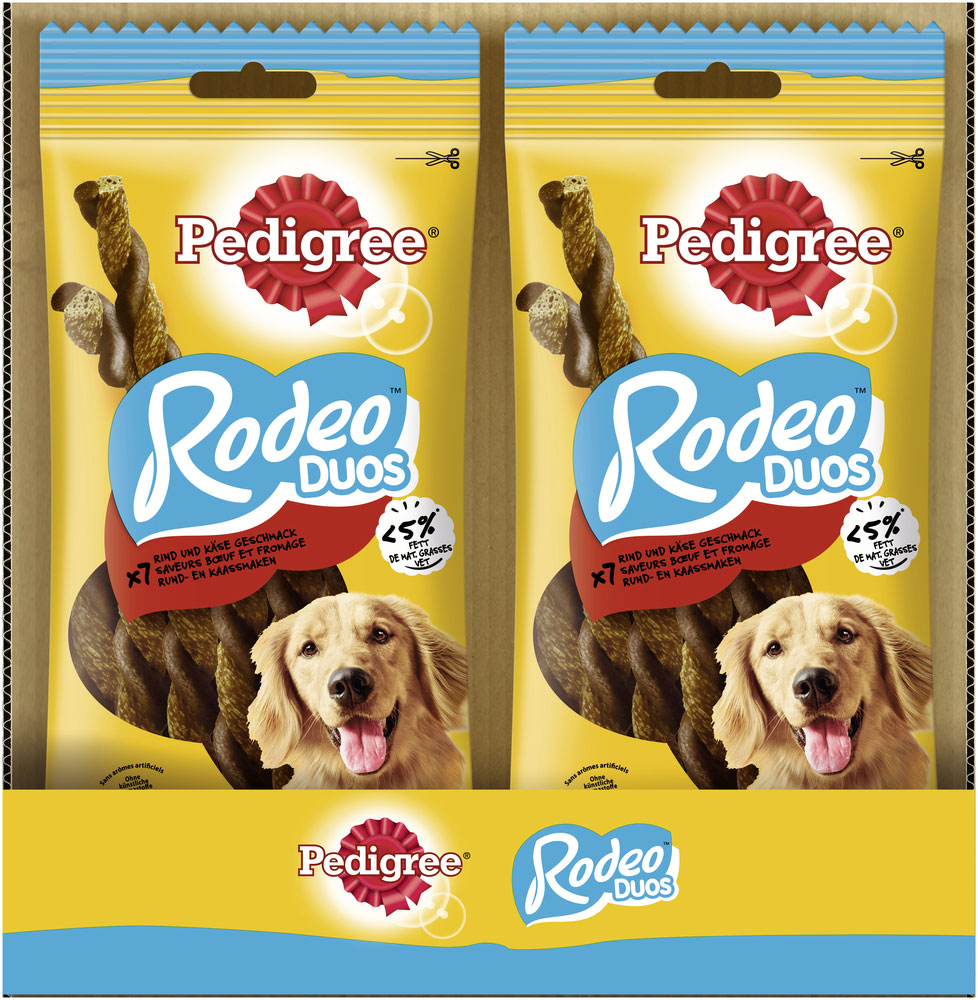 Pedigree - Rodeo Duos mit Rind & Käse - 1 x 7 Stück - 3