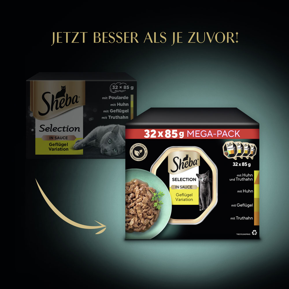 Sheba - Multipack Selection in Sauce Geflügel Variation - 1 x 32X85g - 4