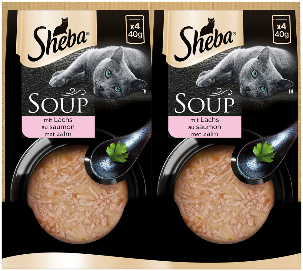 Sheba - Multipack Soup mit Lachs - 1 x 4X40g - 3