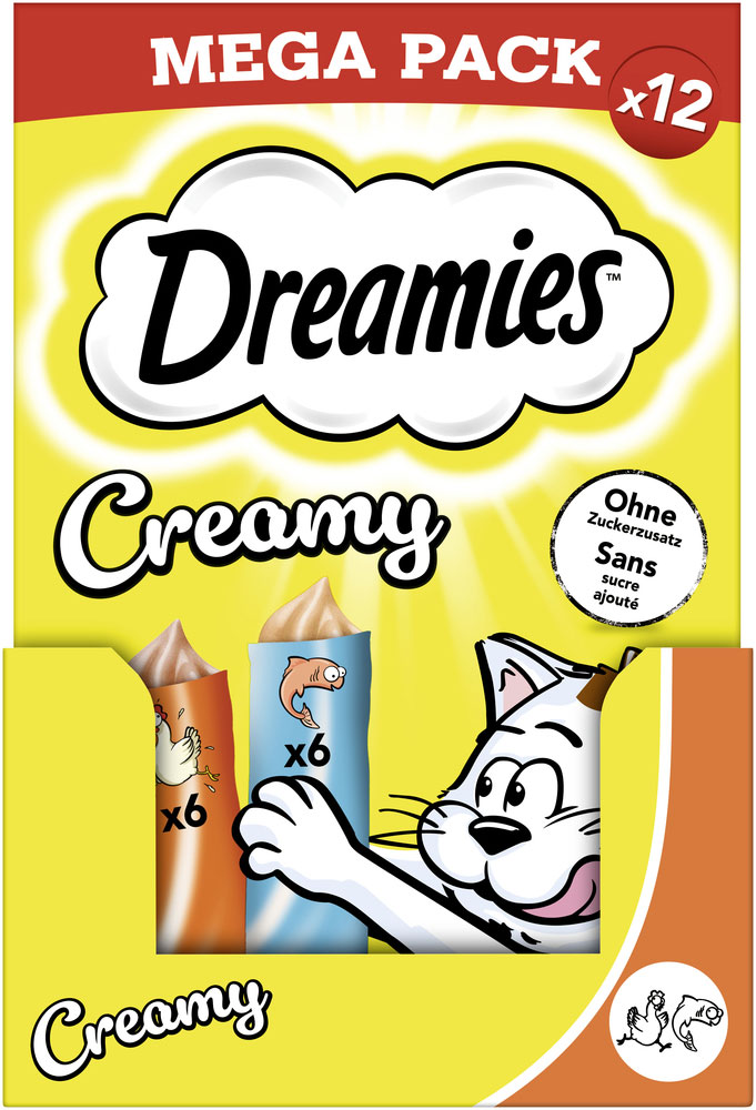 Dreamies - Katzenleckerli Creamy mit Huhn & Lachs - 7 x 12X10g - 3