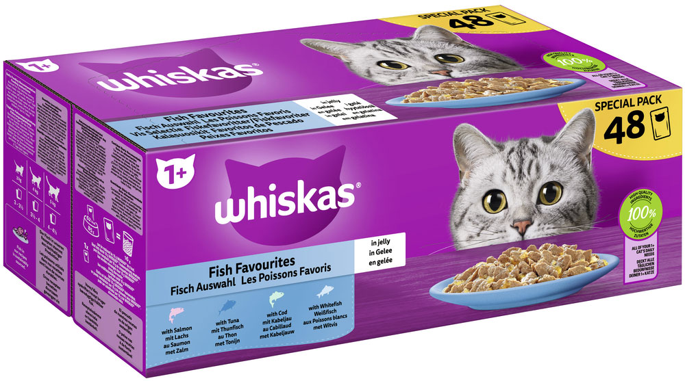 Whiskas - Whiskas Multipack Special 1+ Fisch Auswahl in Gelee - 1 x 48X85g - 2