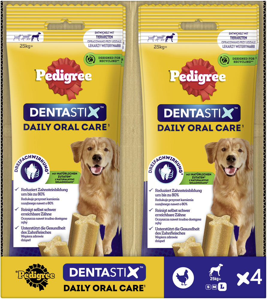 Pedigree - Denta Stick Daily Oral Care - Für große Hunde - 1 x 4 Stück - 4