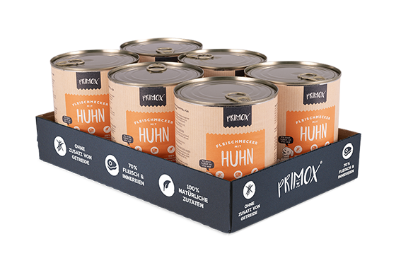 Primox - Hunde Nassfutter mit Huhn 6 x 800g - 6 x 800g - 4