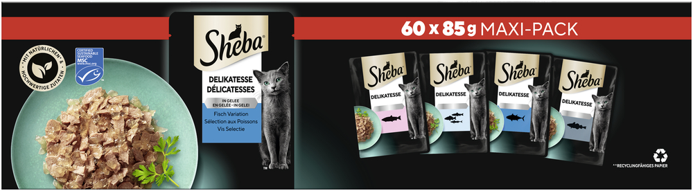 Sheba - Multipack Fisch in Gelee - 1 x 60X85g - 2