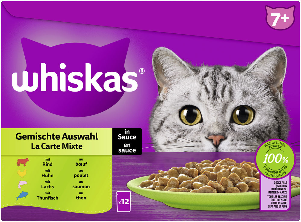Whiskas Multipack 7+ Gemischte Auswahl in Sauce