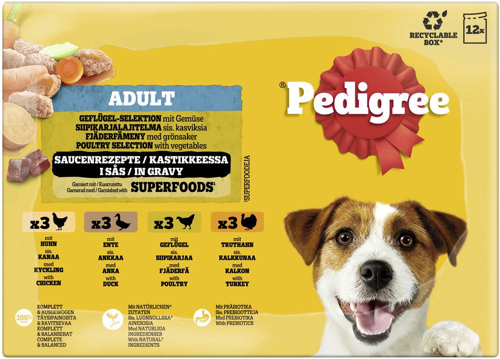 Pedigree - Multipack 4x Geflügel in Sauce - 1 x 12X100g - 4