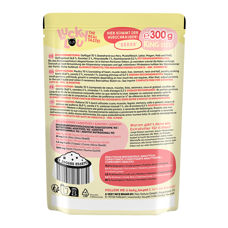 Lucky Lou - Kitten Geflügel - 6 x 300g - 3