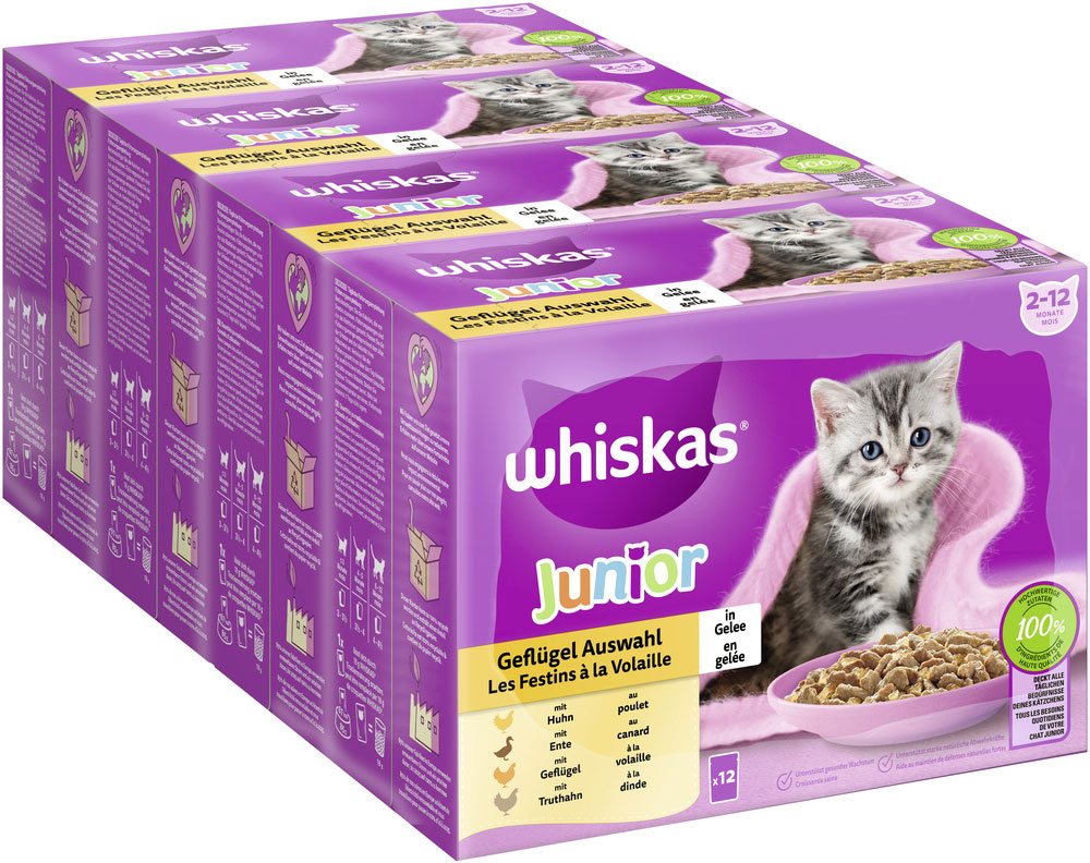 Whiskas - Whiskas Multipack Junior Geflügel Auswahl in Gelee - 1 x 12X85g - 2