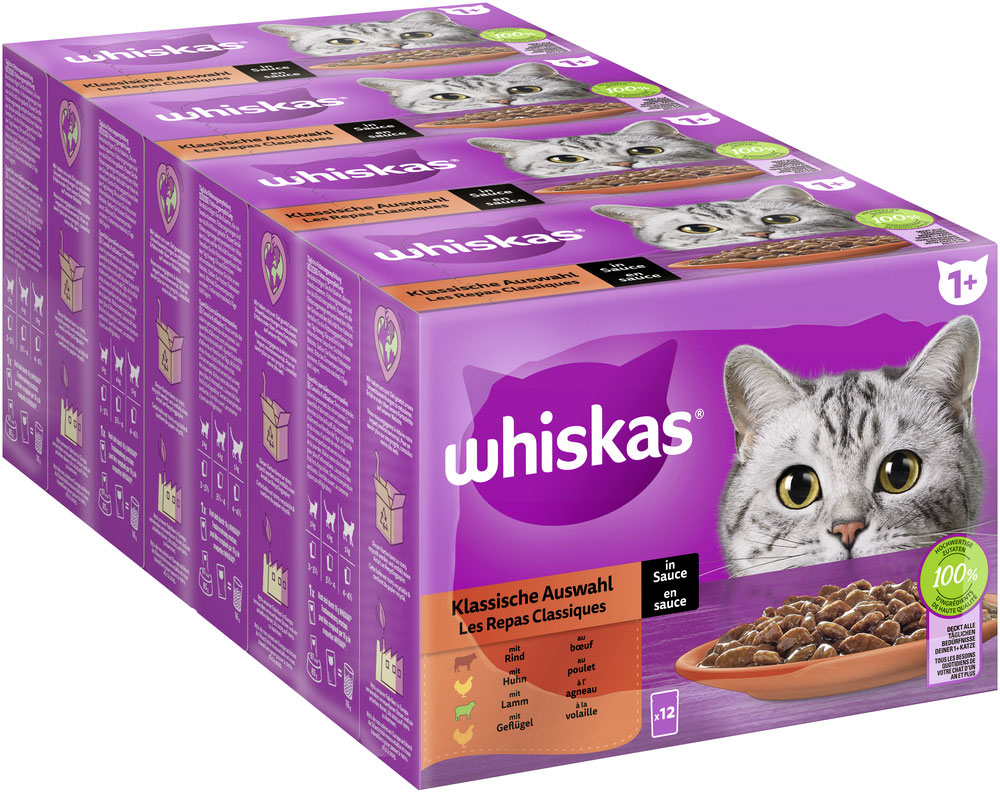 Whiskas - Whiskas Multipack 1+ Klassische Auswahl in Sauce - 1 x 12X85g - 2