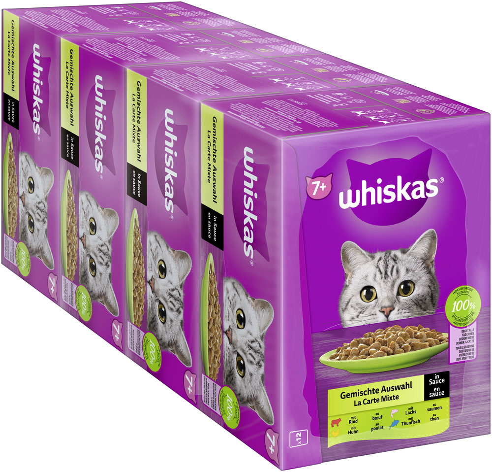 Whiskas - Whiskas Multipack 7+ Gemischte Auswahl in Sauce - 1 x 12X85g - 3