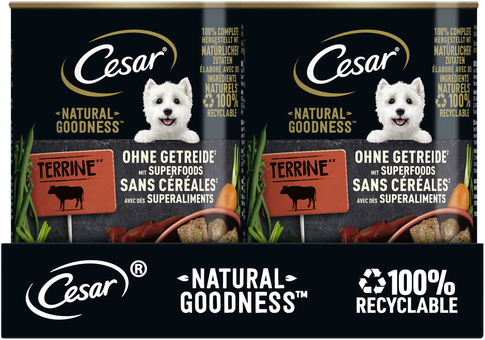 Cesar - Natural Goodness Reich an Rind mit Karotten, Bohnen & Kräutern - 6 x 400g - 3