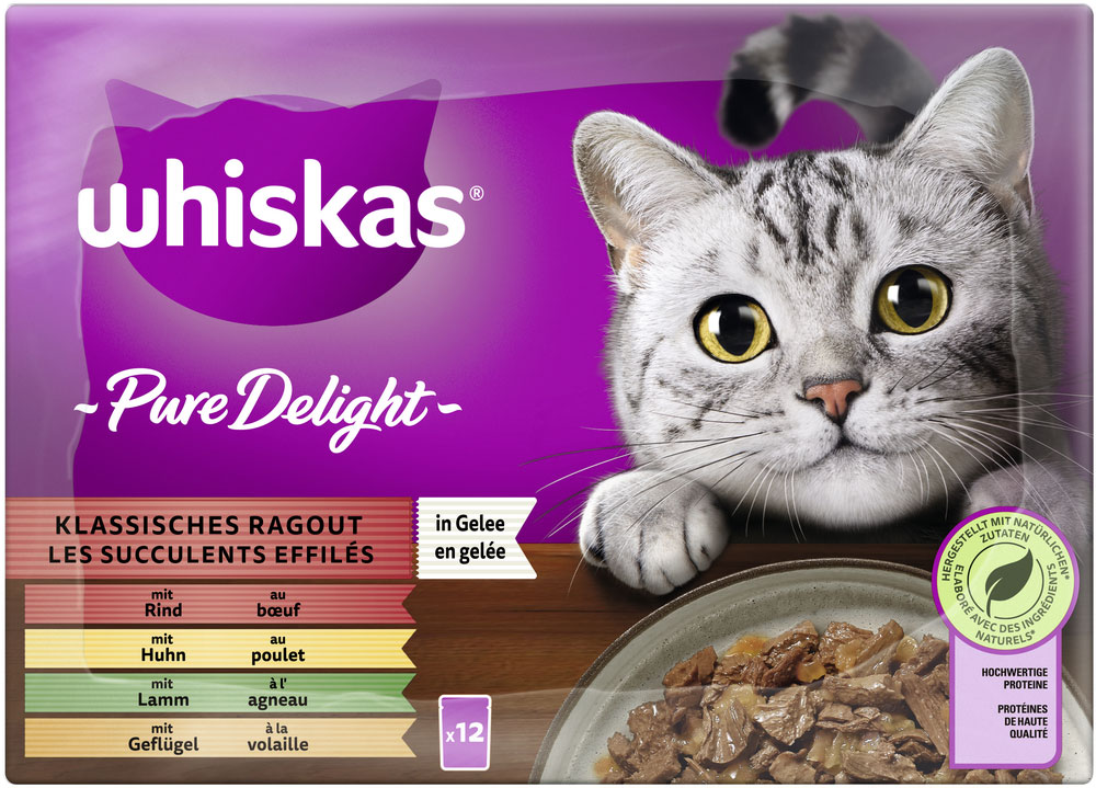 Whiskas - Whiskas Multipack Pure Delight Klassisches Ragout in Gelee - 1 x 12X85g - 4