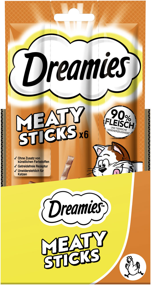 Dreamies - Meaty Sticks 6 Pack mit Huhn - 14 x 30g - 3