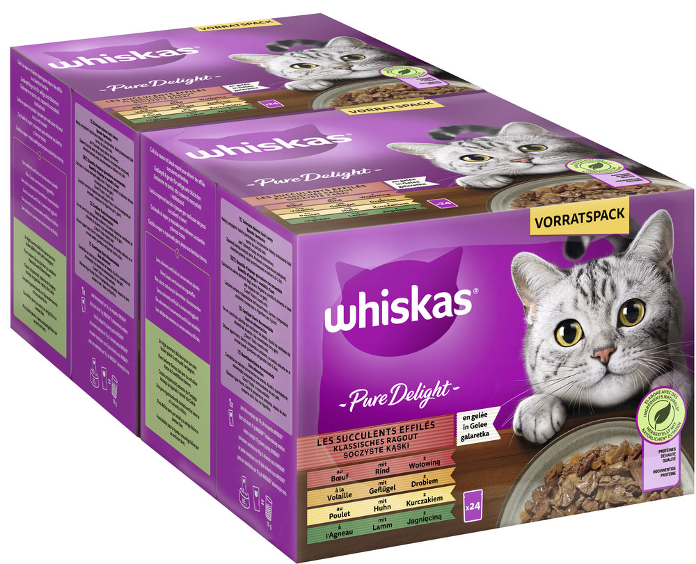 Whiskas - Whiskas Pure Delight Multipack Klassisches Ragout in Gelee - 1 x 24X85g - 2