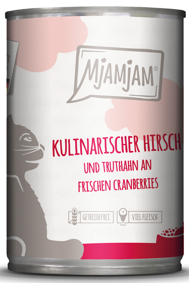 kulinarischer Hirsch und Truthahn an frischen Cranberries