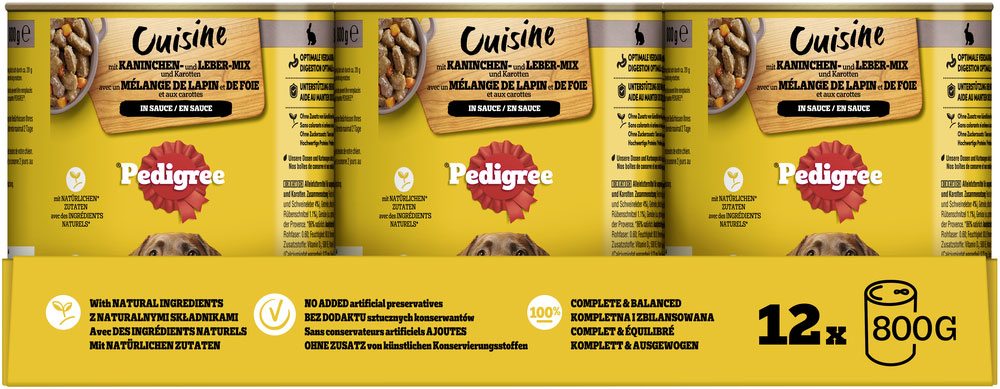 Pedigree - Cuisine mit Kaninchen & Karotten - 12 x 800g - 4