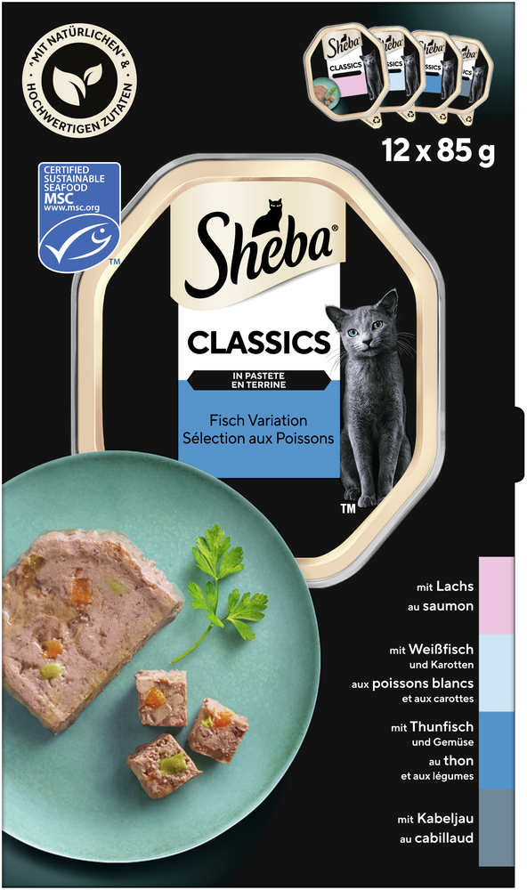 Sheba - Multipack Classics in Pastete Fisch Variation MSC - 1 x 12X85g - 4