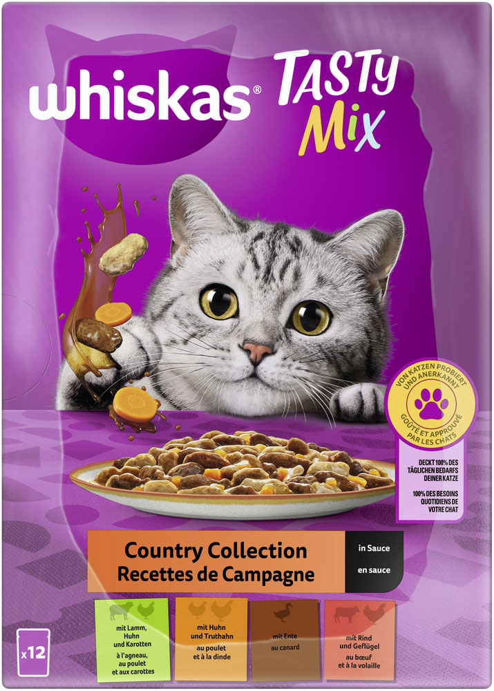 Whiskas - Whiskas Multipack Tasty Mix Country Collection in Sauce - 1 x 12X85g - 5
