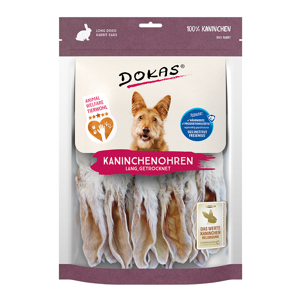 Kaninchenohren mit Fell getrocknet