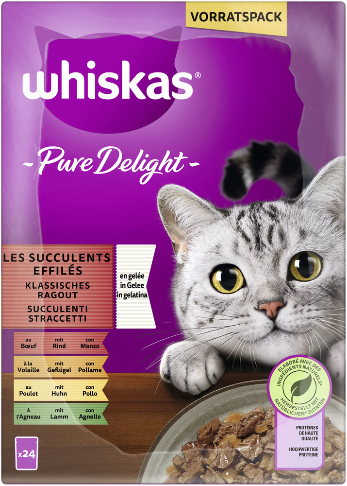 Whiskas - Whiskas Pure Delight Multipack Klassisches Ragout in Gelee - 1 x 24X85g - 5