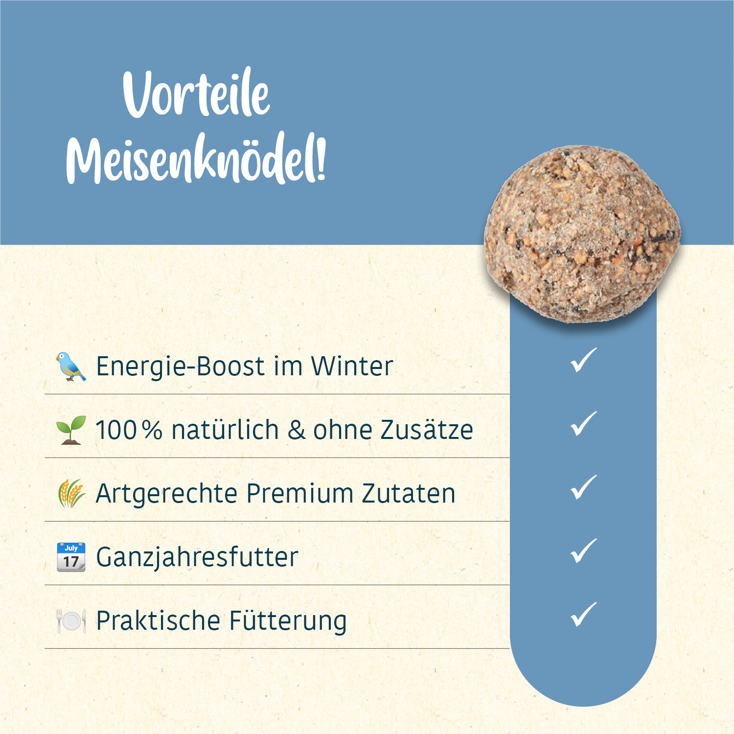 elles - Meisenknödel ohne Netz mit Nüssen 6 Stück - 1 x 6 Stück - 4