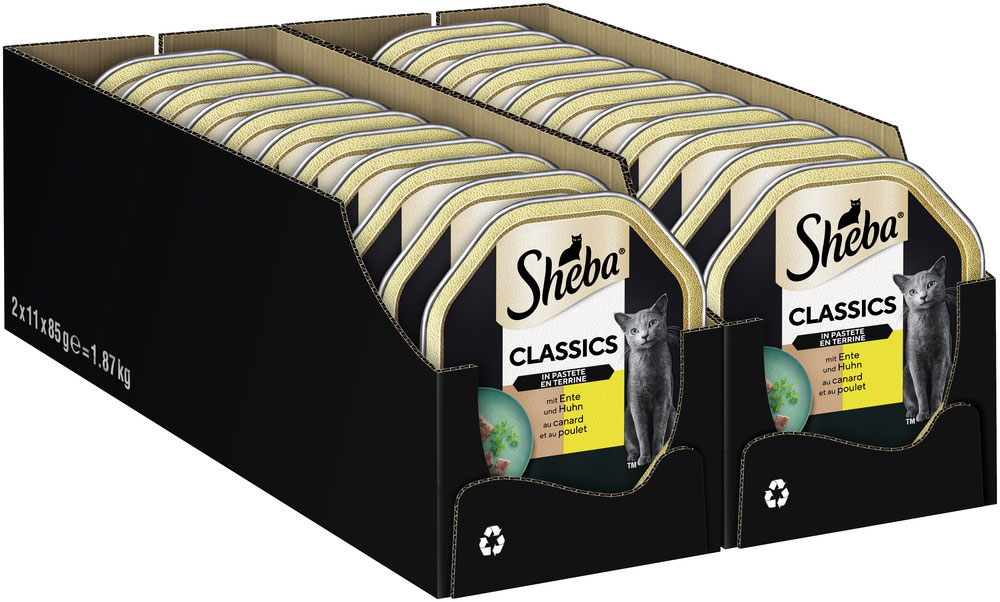 Sheba - Classic Pastete Ente & Huhn - 22 x 85g - 3