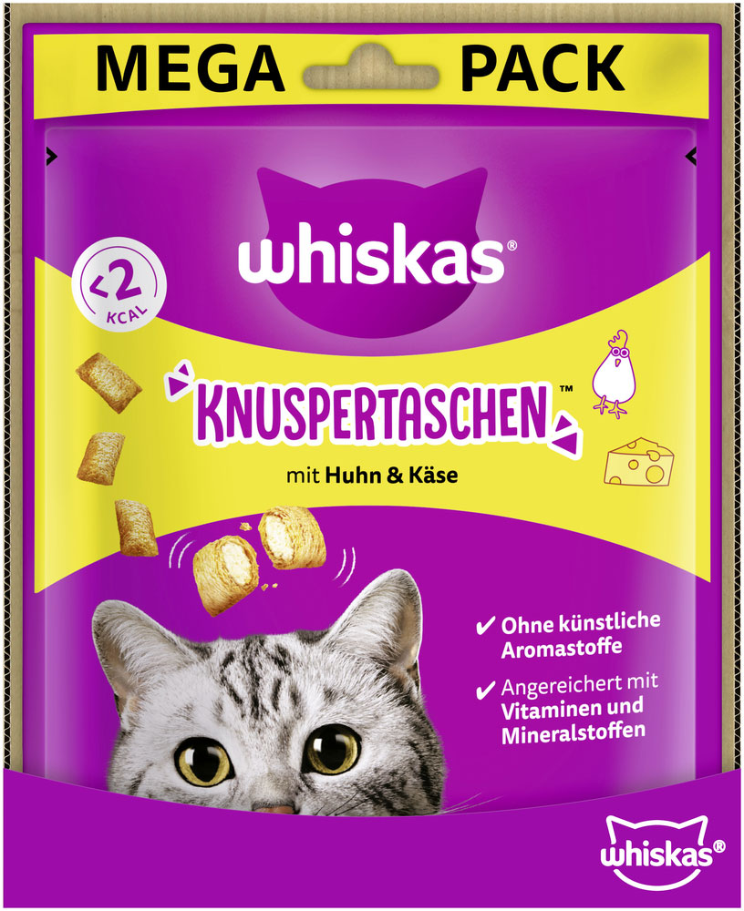 Whiskas - Knuspertaschen mit Huhn und Käse - 1 x 180g - 3