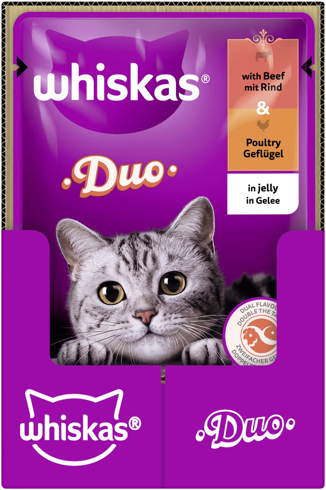 Whiskas - Whiskas Duo mit Rind und Geflügel in Gelee - 28 x 85g - 3