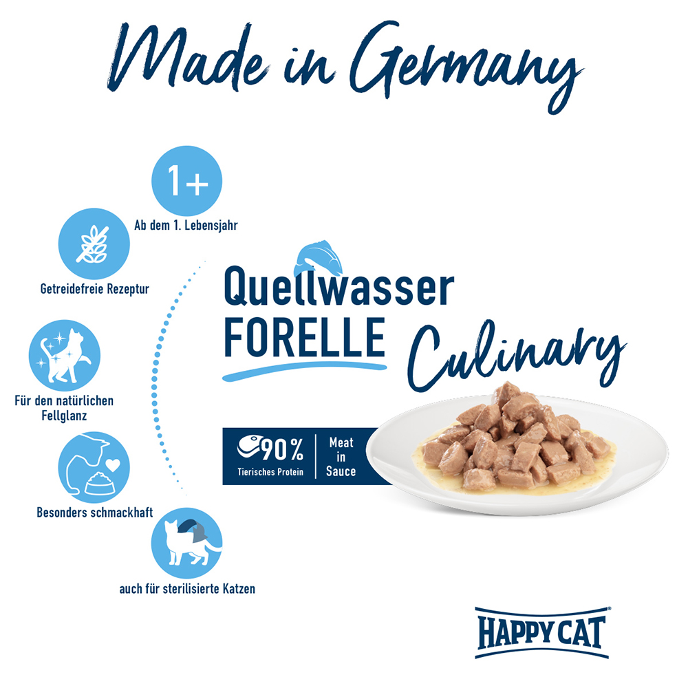 Happy Cat - Pouch Culinary Quellwasser-Forelle - 20 x 85g - 2