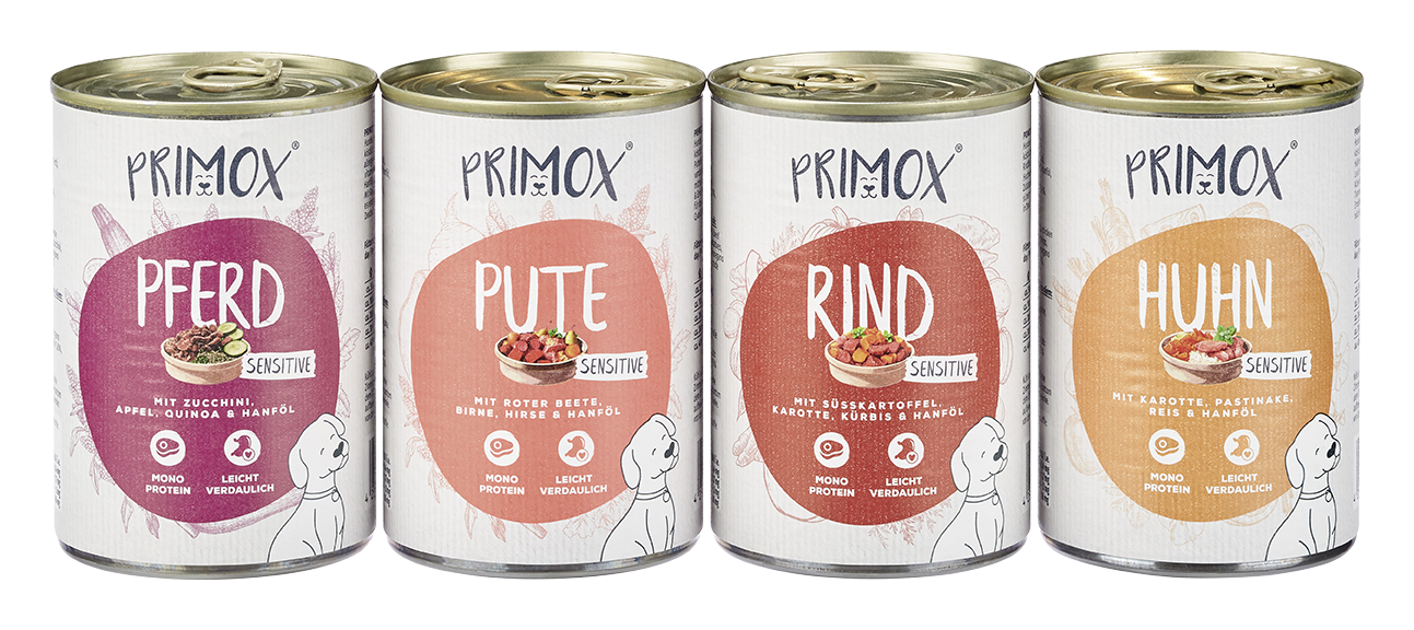 Primox - Hunde Nassfutter MENÜ mit Pferd 6 x 400G - 6 x 400g - 8