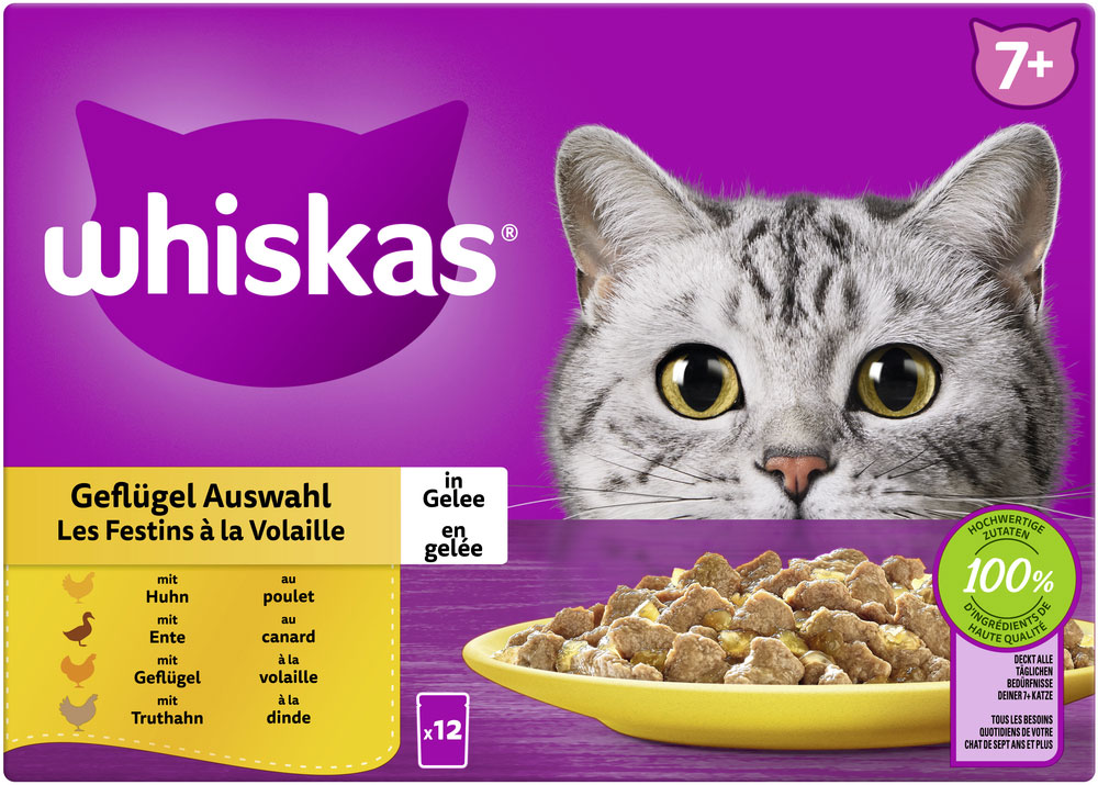 Whiskas Multipack 7+ Geflügel Auswahl in Gelee