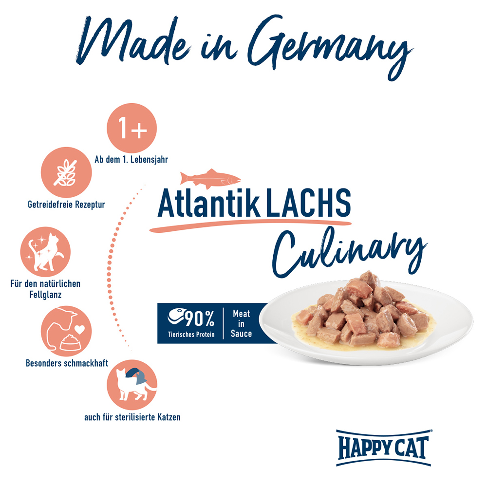 Happy Cat - Pouch Culinary Atlantik Lachs - 20 x 85g - 2