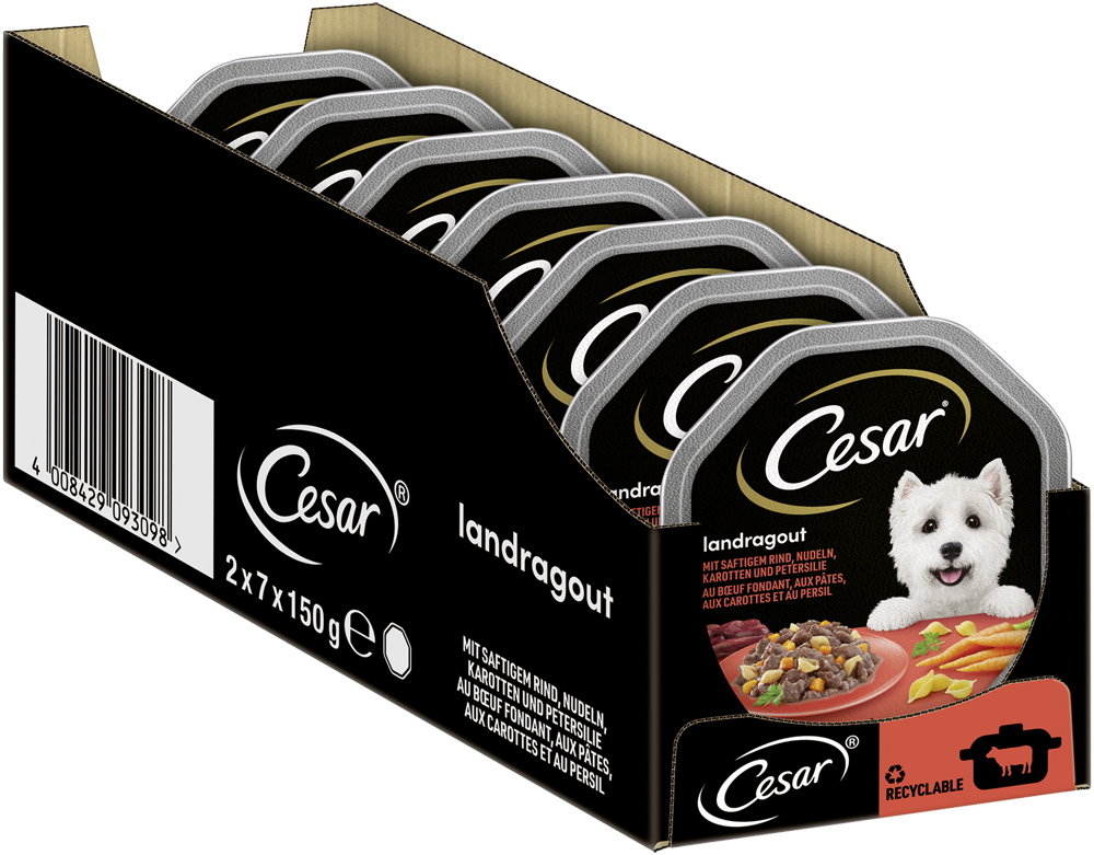Cesar - Landküche Rind, Pasta & Karotten in Sauce - 14 x 150g - 2