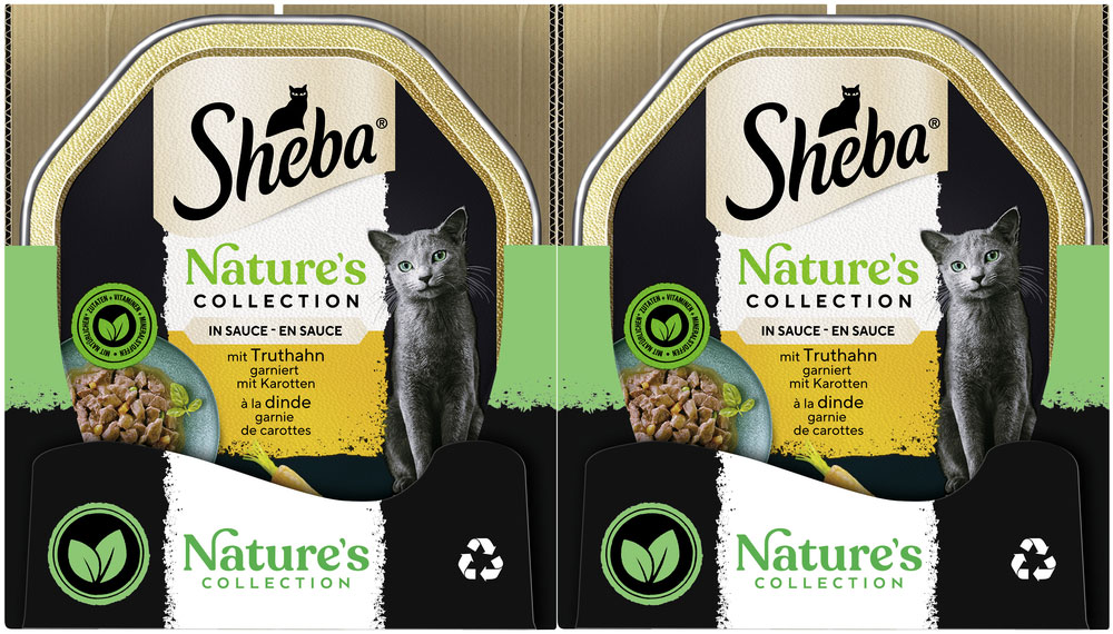 Sheba - Nature Collection in Sauce mit Truthahn gariert mit Karotten - 22 x 85g - 4