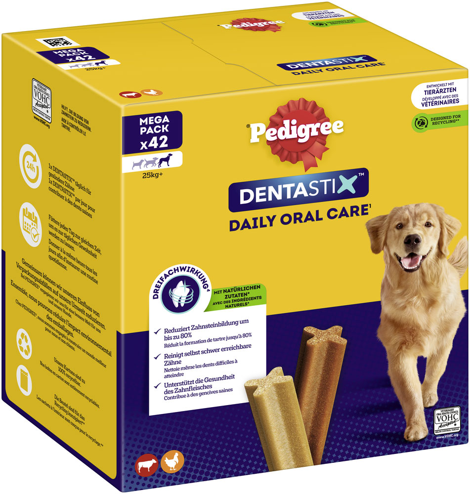 Pedigree - Denta Stix Daily Oral Care Megapack - Für große Hunde - 1 x 42 Stück - 3