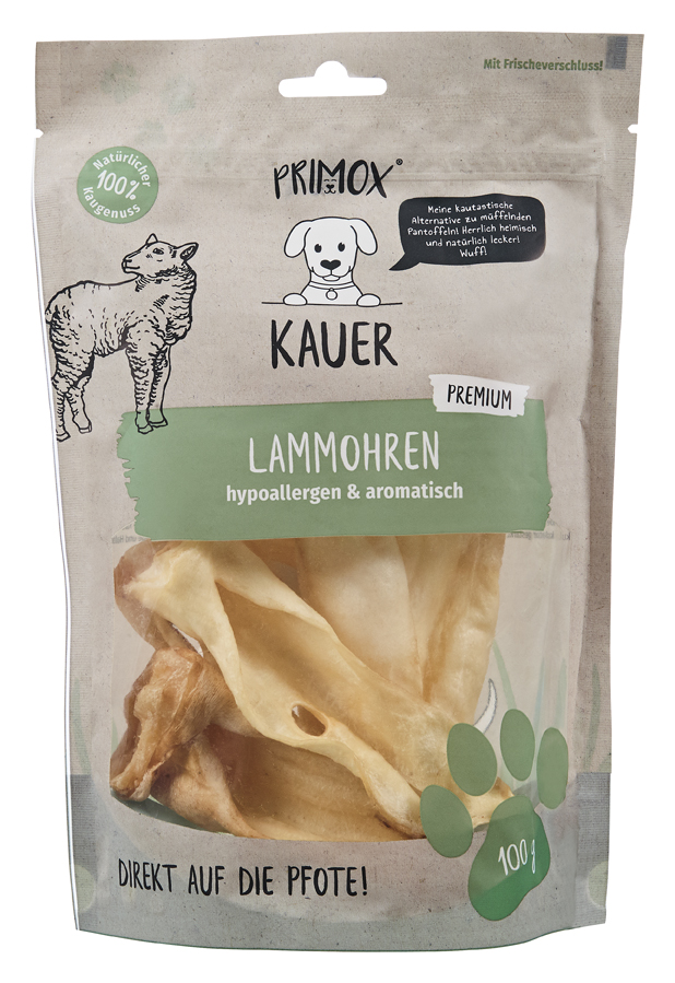 Primox Kauer Lammohren 100 g im Beutel hypoallergen und aromatisch