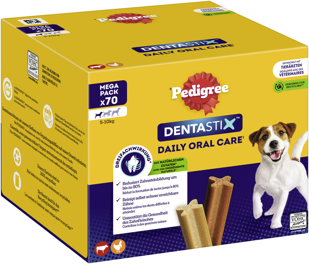 Pedigree - Denta Stic Daily Oral Care Megapack - Für kleine Hunde - 1 x 70 Stück - 2