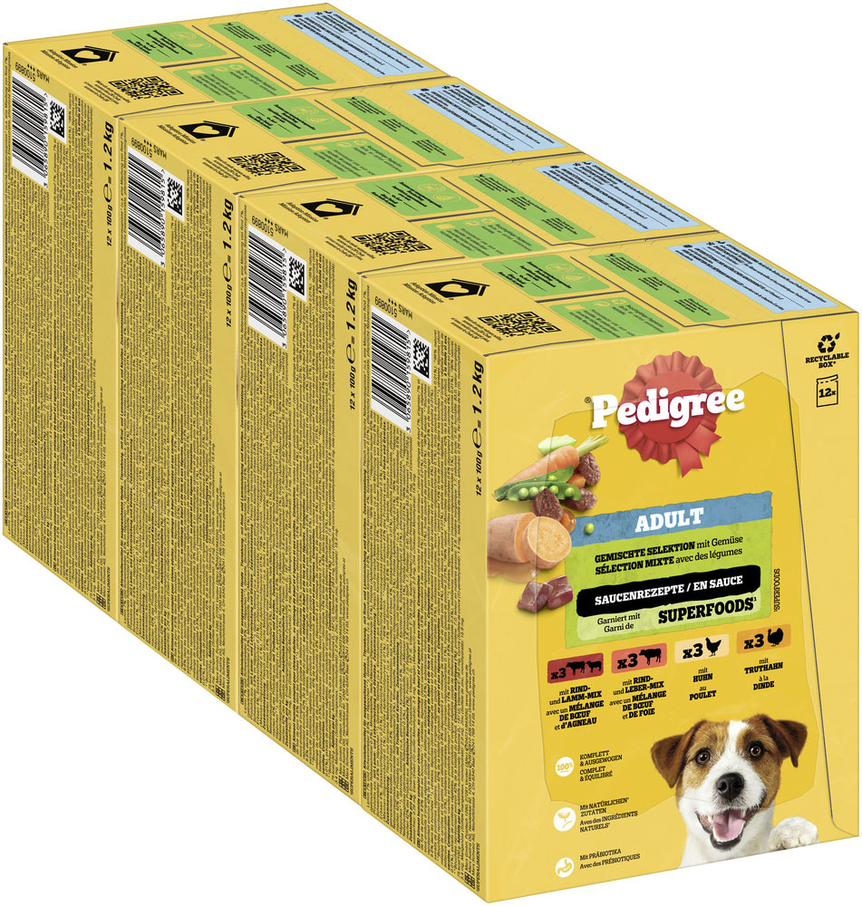 Pedigree - Multipack gemischte Selektion in Sauce - 1 x 12X100g - 3