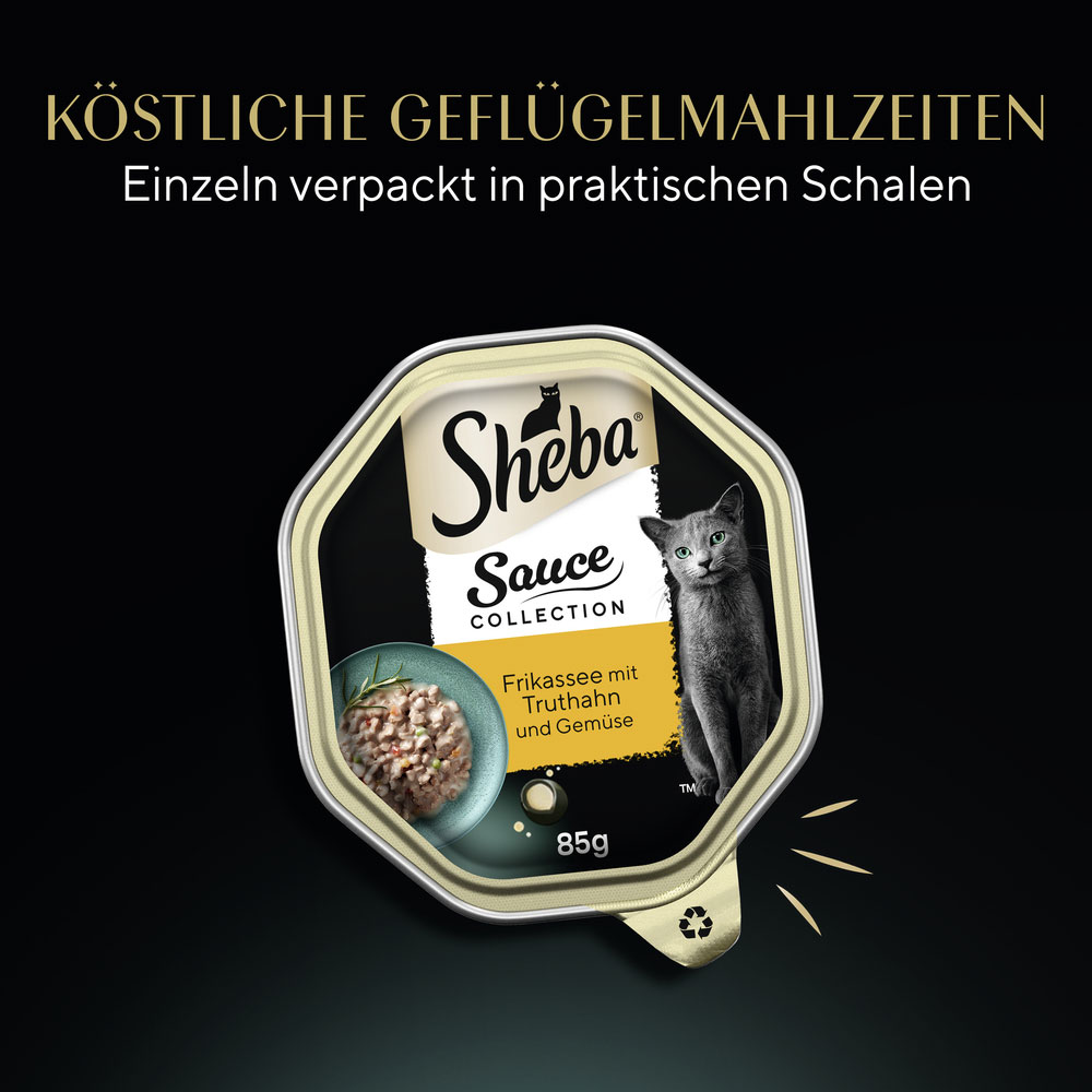 Sheba - Sauce Collection Frikassée mit Truthahn und Gemüse - 22 x 85g - 10