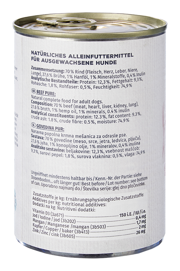 Primox - Hunde Nassfutter Rind PUR 6 x 400G - 6 x 400g - 6