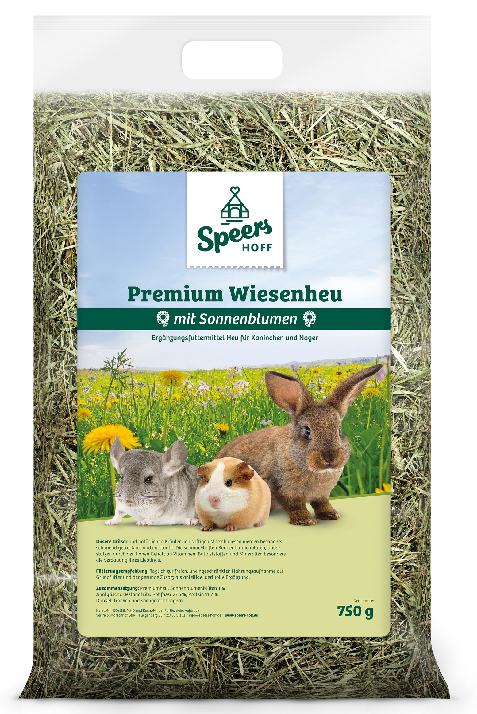 Premiumheu mit Sonnenblumen