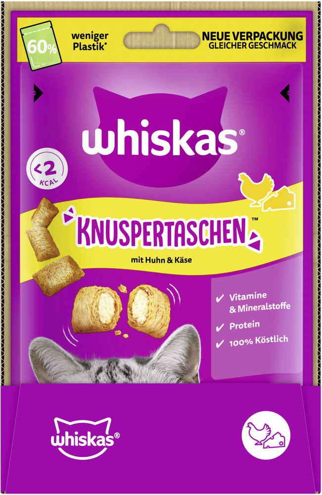 Whiskas - Knuspertaschen Huhn & Käse - 1 x 60g - 3