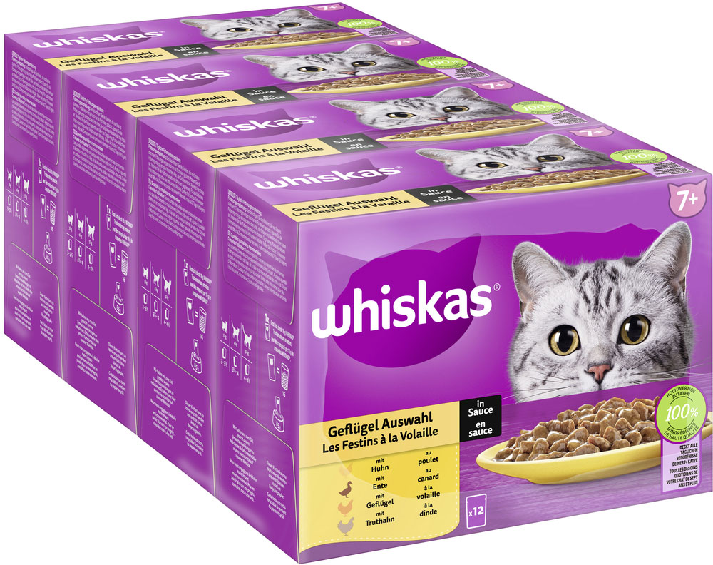 Whiskas - Whiskas Multipack 7+ Geflügel Auswahl in Sauce - 1 x 12X85g - 2