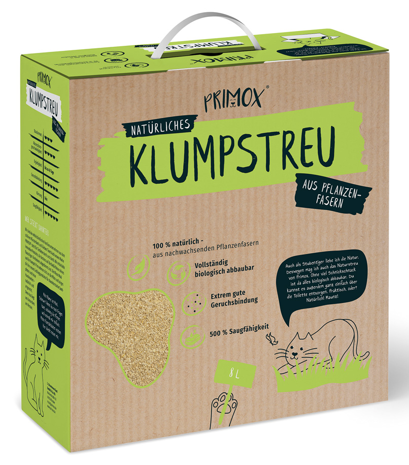 Primox natürliches Katzenstreu 8 l aus Pflanzenfasern