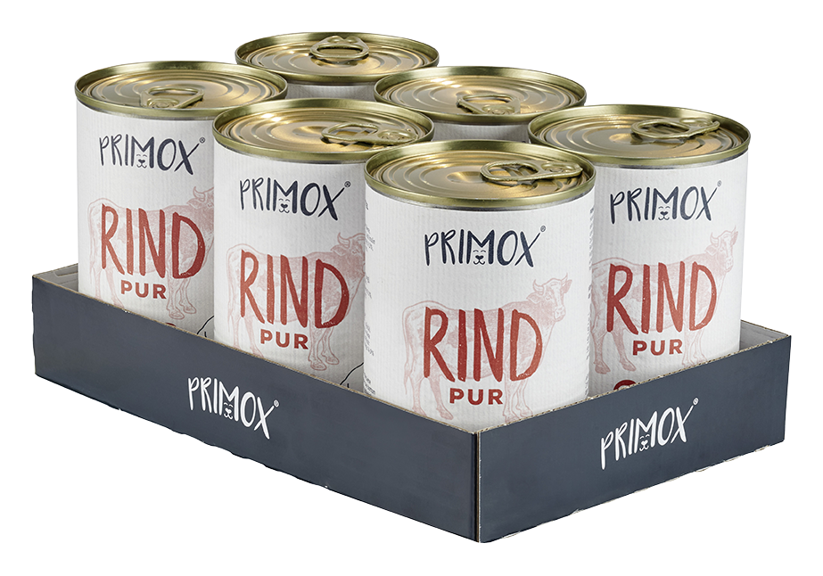 Primox - Hunde Nassfutter Rind PUR 6 x 400G - 6 x 400g - 3