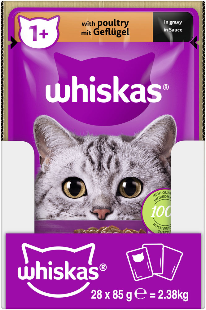 Whiskas - Whiskas 1+ mit Geflügel in Sauce - 28 x 85g - 4